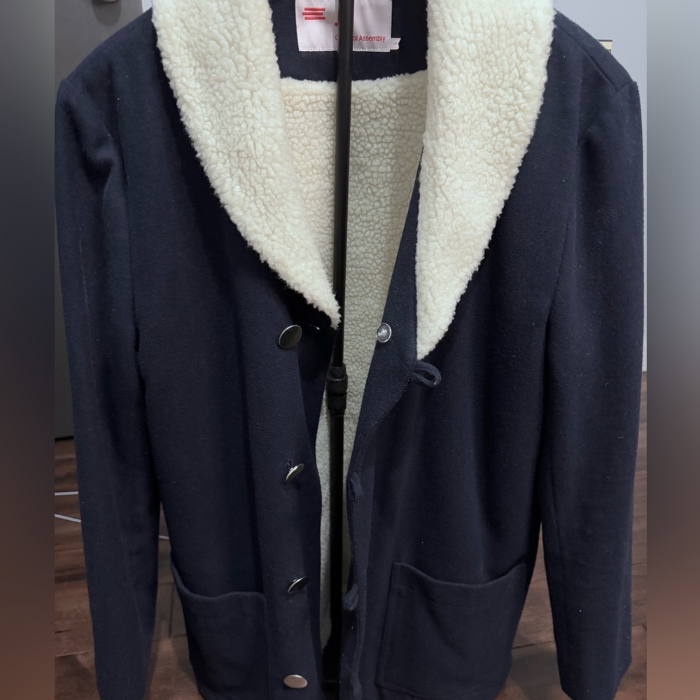 General Assembly Navy Blue Jacket with White Sherpa Lining